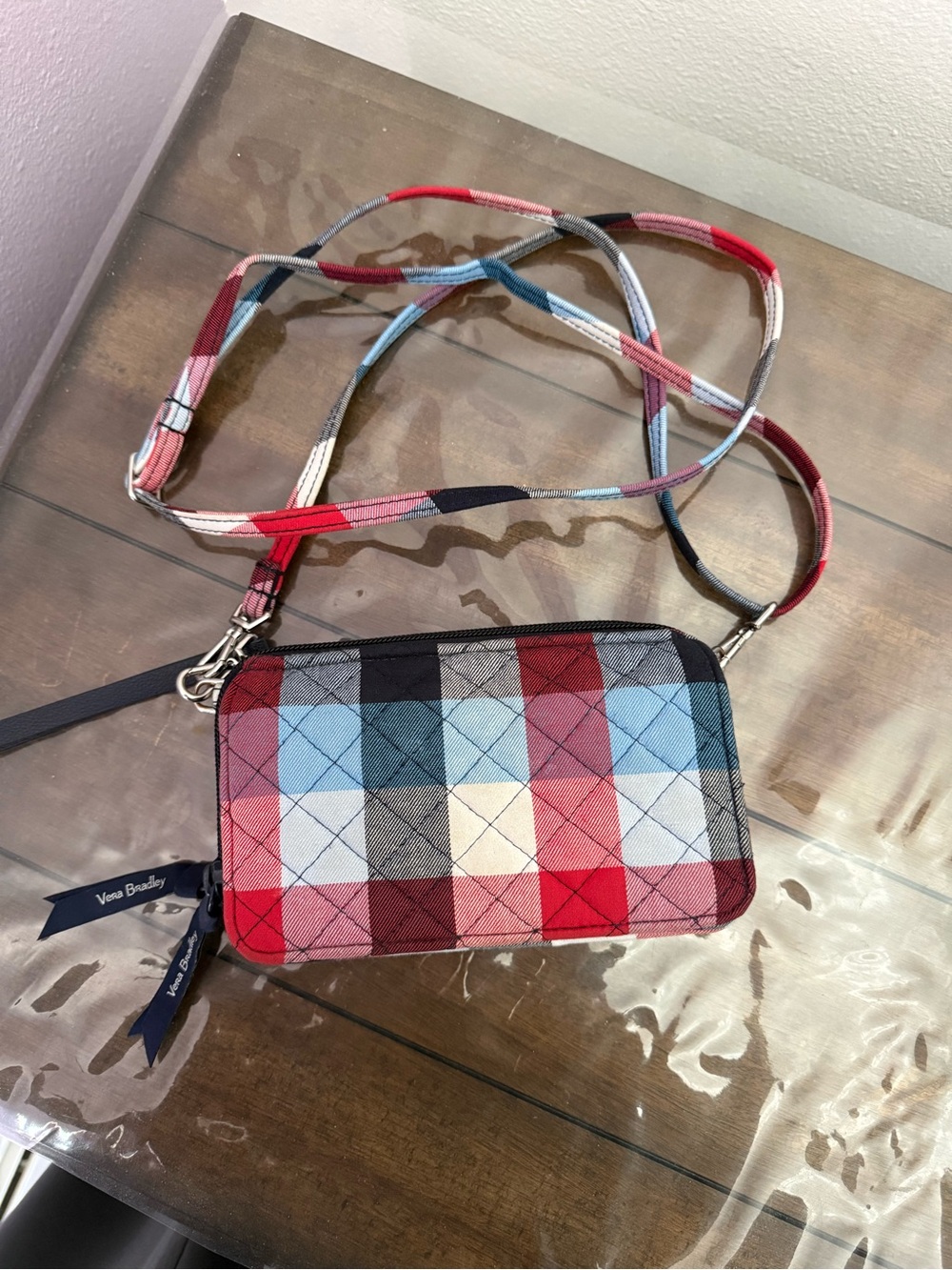 Vera Bradley Tartan Plaid RFID All-in-One Crossbody Wallet Wristlet